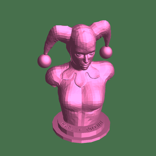 Harley quinn busto thingiverse ficticio caracteres 3d print model - Mito3D