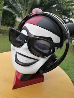 Harley Quinn casque musique supporter Accueil maison décor 3d print model - Mito3D