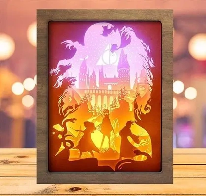 harry potter deathly hallows shadow box 3d models download creality cloud lighting 3d print model - Mito3D