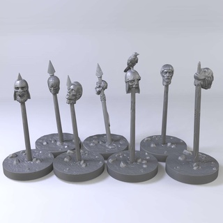 heads pikes harvest war Toys & Games 3d print model - Mito3D