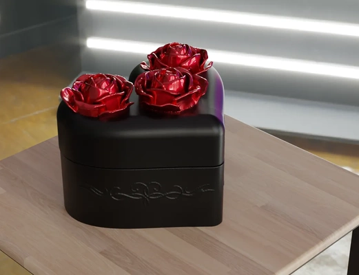 heart shaped rose boîte 3d modèles télécharger créalité nuage accueil maison décor 3d print model - Mito3D