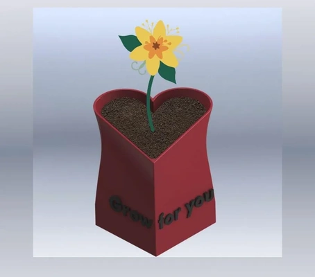 heart flowerpot grow 3d models download creality cloud 3d print model - Mito3D