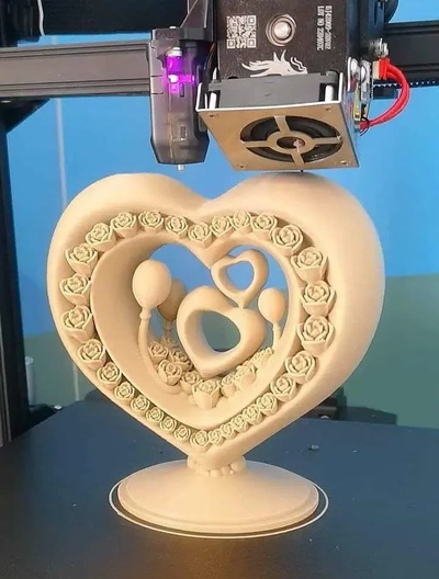 cœur roses saint valentin journée 3d modèles télécharger créalité nuage 3d print model - Mito3D