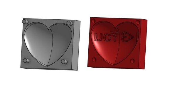 cuore forma muffa cioccolato Alimenti 3d print model - Mito3D