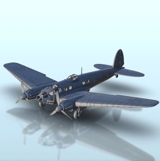 heinkel 111 - ww2 terrain plane aircraft diaroma Warplanes 3d print model - Mito3D