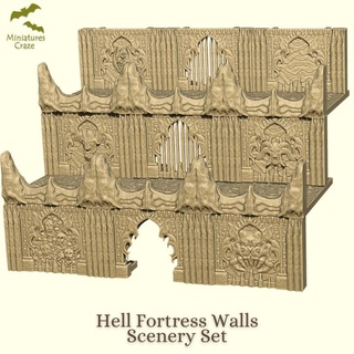 hell walls modular set Architecture & Landscape 3d print model - Mito3D