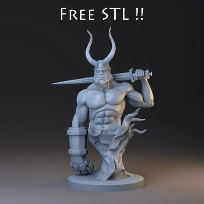 hellboy 3d modelos descargar crealidad nube 3d print model - Mito3D