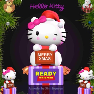 Hallo Kitty fröhlich Weihnachten fiktiv Zeichen 3d print model - Mito3D