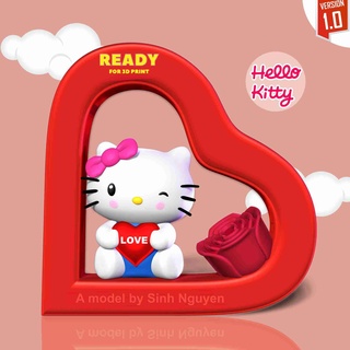 hello kitty - valentine Fictional Characters  3d print model - Mito3D