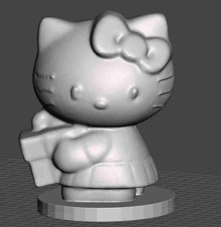 Olá gatinha presente 3d modelos baixar crialidade nuvem crianças 3d print model - Mito3D