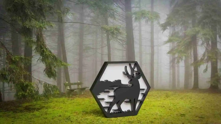 hexagon deer 3d models download creality cloud 3d print model - Mito3D