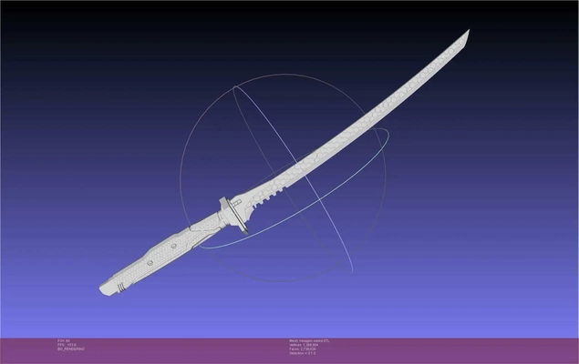 hexágono estampado cyberpunk espada 3d modelos descargar crealidad nube 3d print model - Mito3D