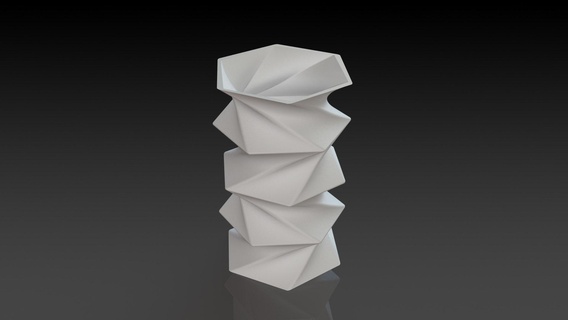 hexagon vase Sculptures & Cultural Relics 3d print model - Mito3D