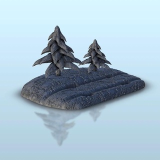 colline Piste arbres terrain ww2 paysage historique 3d print model - Mito3D