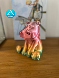 hipopótamo porquinho banco 3d print model - Mito3D