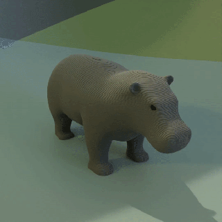 hipopótamo mamífero 3d print model - Mito3D