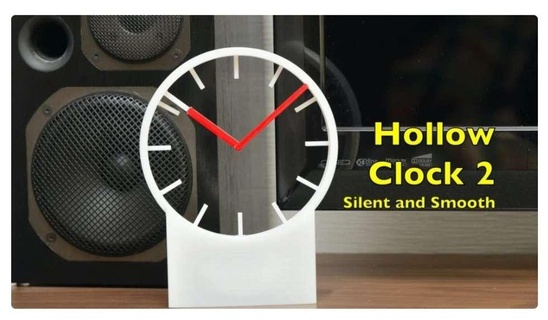 hollow clock 2 - silent smooth shiura februar Home Decor 3d print model - Mito3D