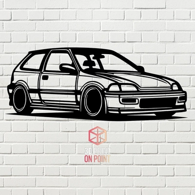 honda cívico eg5 1992 1995 parede arte 3d modelos baixar crialidade nuvem 3d print model - Mito3D