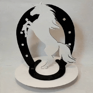 cavallo ferro decorativo scultura parete 2d arte animali 3d print model - Mito3D