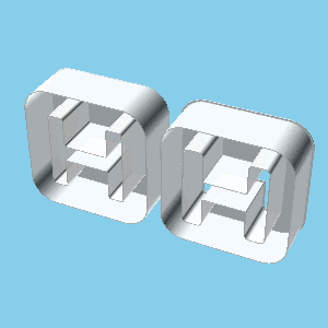 hospital logo cuadrado letra 39 h anidable caja v1 3D print model - Mito3D