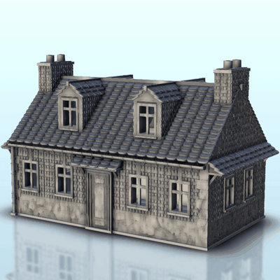house 11 - terrain ww2 scenery modern miniatures diaroma 3d models download creality cloud historical buildings 3d print model - Mito3D