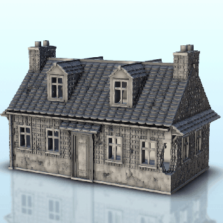 Haus Ruinen 13 Terrain ww2 Landschaft modern Miniaturen di historisch Gebäude 3d print model - Mito3D
