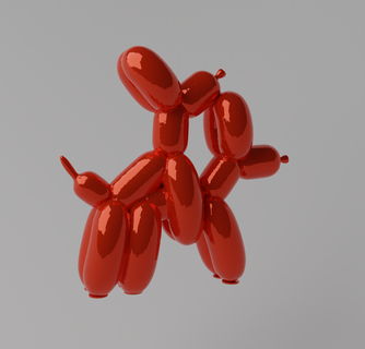 hörgüç balon köpek Sanat oyuncak hayran bebekler Aksesuarlar 3d print model - Mito3D