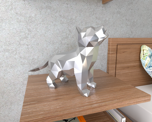 heiser hund dekorativ skulptur lowpoly 3d modelle download realität wolke säugetier 3d print model - Mito3D