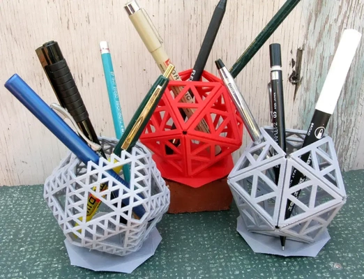 icosahedral pencil holders 3d models download creality cloud 3d print model - Mito3D