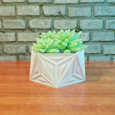 icosahedron geometric planter 3 3d models download creality cloud home decor 3d print model - Mito3D