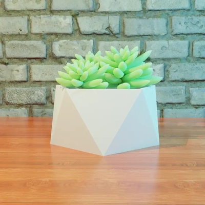 icosahedron geometric planter 3d models download creality cloud 3d print model - Mito3D