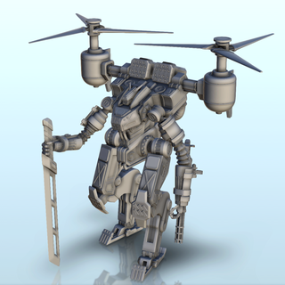 combate robot 6 sci fi Ciencias ficción futuro 40k robots 3d print model - Mito3D