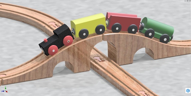 ikea trem conjunto brinquedos jogos 3d print model - Mito3D