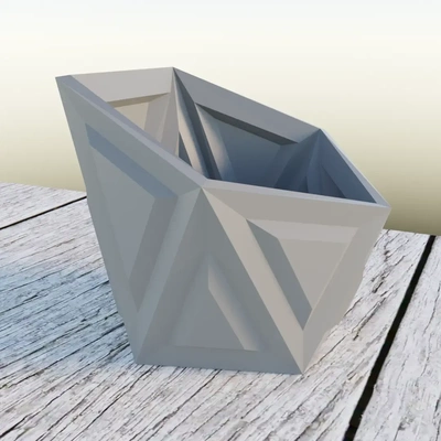 inclinated geodesic pot 3d models download creality cloud 3d print model - Mito3D