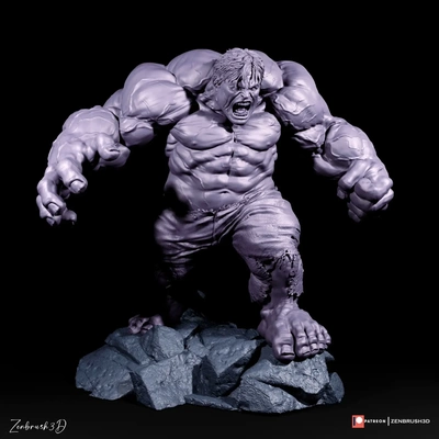 incredible hulk - yoda 3d printing models download creality cloud 3d print model - Mito3D