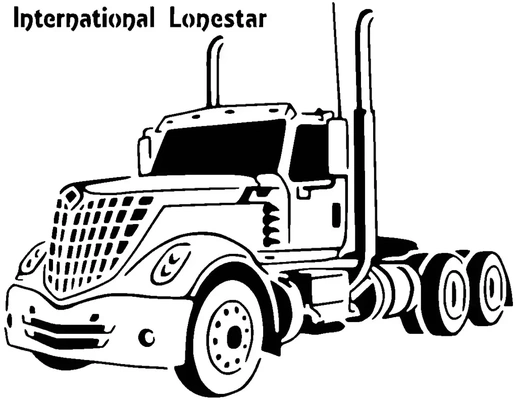 international lonestar truck stencil 3d models download creality cloud 3d print model - Mito3D