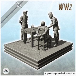 interrogatório cena alemão soldado 7 ww2 homens 3d print model - Mito3D