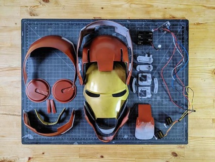 ferro uomo casco articolato indossabile maschere caschi 3d print model - Mito3D