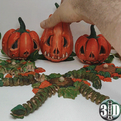 jack-o'-lanterns set of 3 pumpkins articulated 3d models download creality cloud monsters 3d print model - Mito3D