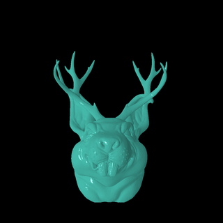 jackalope troféu cabeça mamífero 3d print model - Mito3D