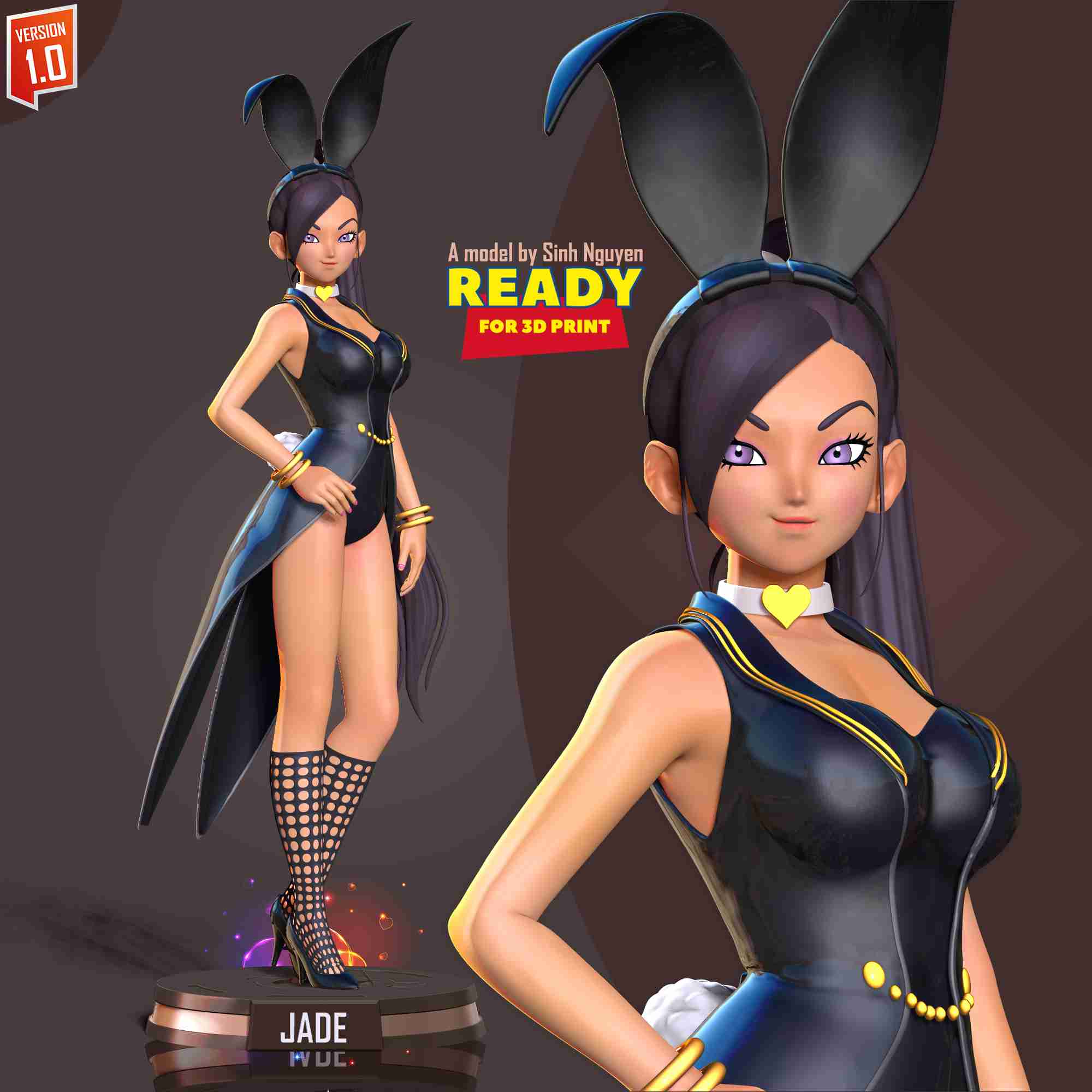 giada coniglietto donne 3D print model - Mito3D