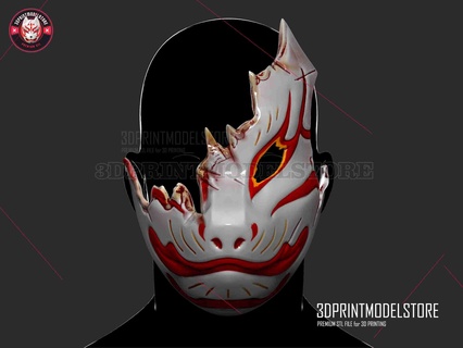 Japan Samurai oni Geist Tsushima Maske Cosplay Masken Helme 3d print model - Mito3D
