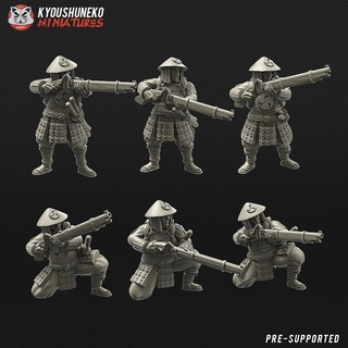 japanese ashigaru musketmen Characters 3d print model - Mito3D