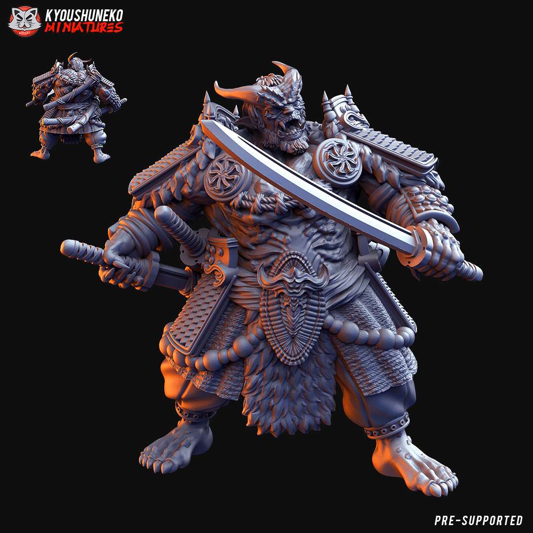 japanisch Chaos oni Samurai Zeichen 3D print model - Mito3D