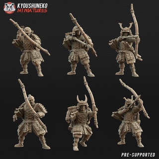 japonês samurai arqueiros personagens 3d print model - Mito3D