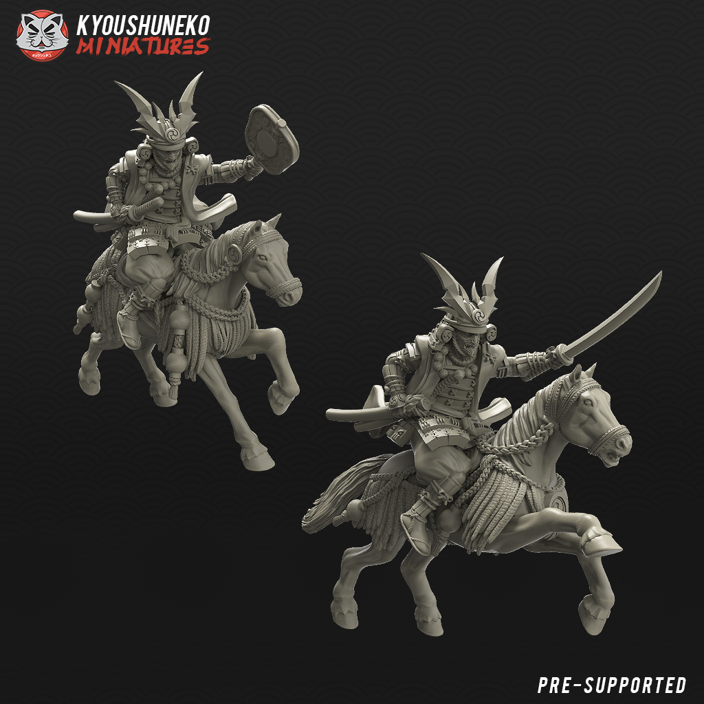 japonés samurai daimyo jinete caracteres 3D print model - Mito3D