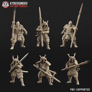 japonés samurai lanceros caracteres 3d print model - Mito3D