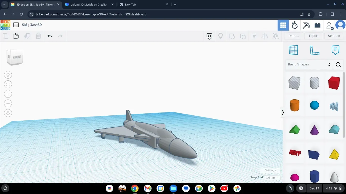 jas 39 3d modelle download realität wolke 3D print model - Mito3D