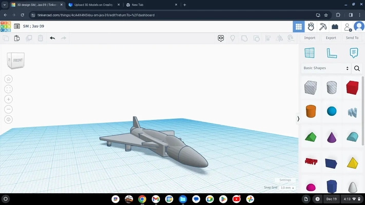 jas 39 3d modelli scarica creality nube 3d print model - Mito3D