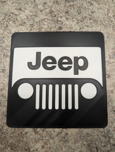 jeep signe plaque 3d modèles télécharger créalité nuage 3d print model - Mito3D